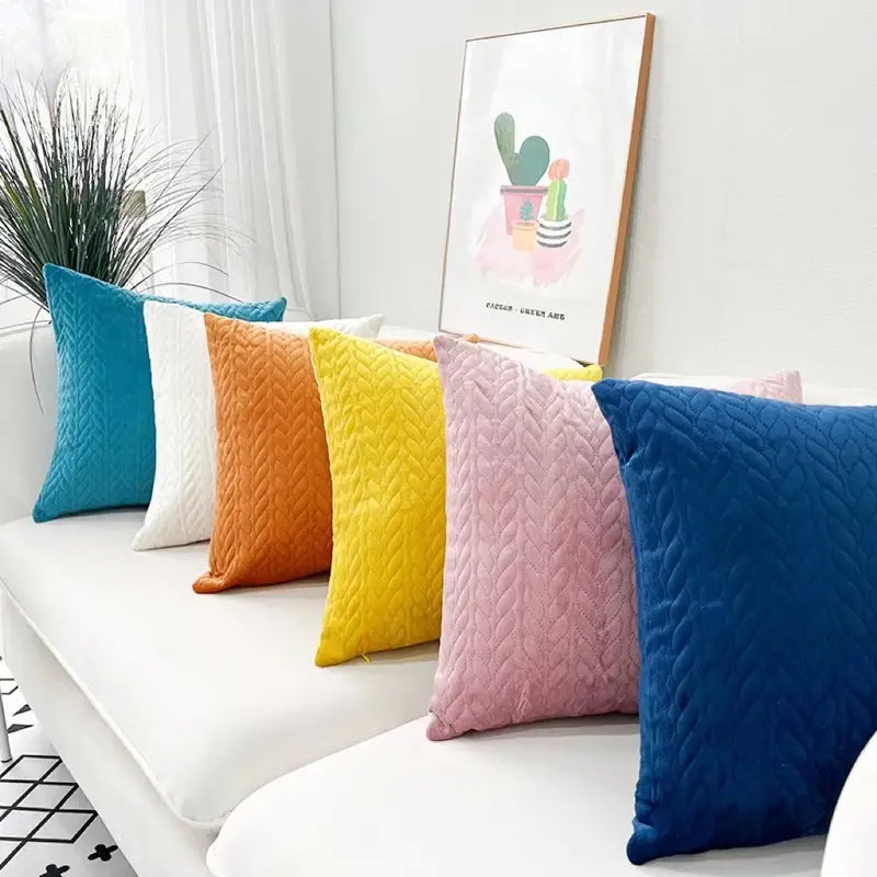 Soft Velvet Square Throw Pillow Case for Home & Office